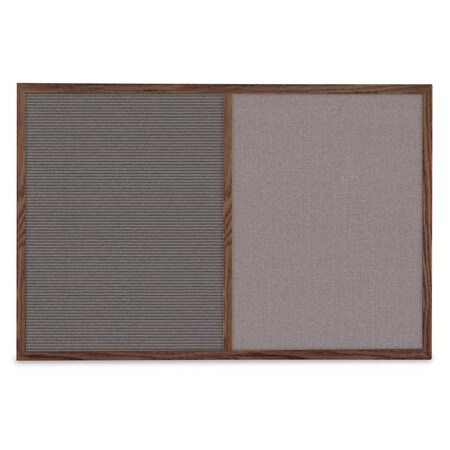 United Visual Products Slim Style Indoor Enclosed Corkboard, 36 UV504SC-SATIN-PUMICE
